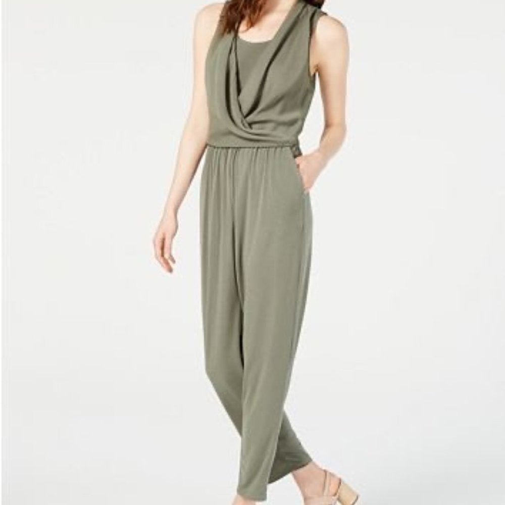 Bar III Sleeveless Draped Jumpsuit